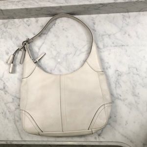 White Coach leather hobo